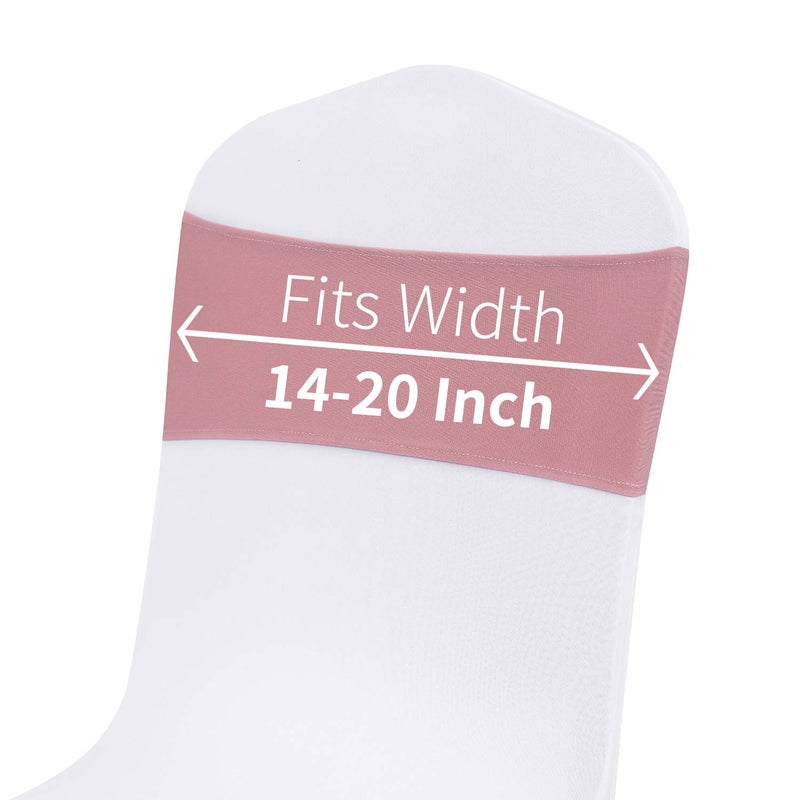 Peomeise 50pcs Dusty Pink Spandex Chair Sashes with Buckle Slider for Wedding, Party Decoration - Image 5